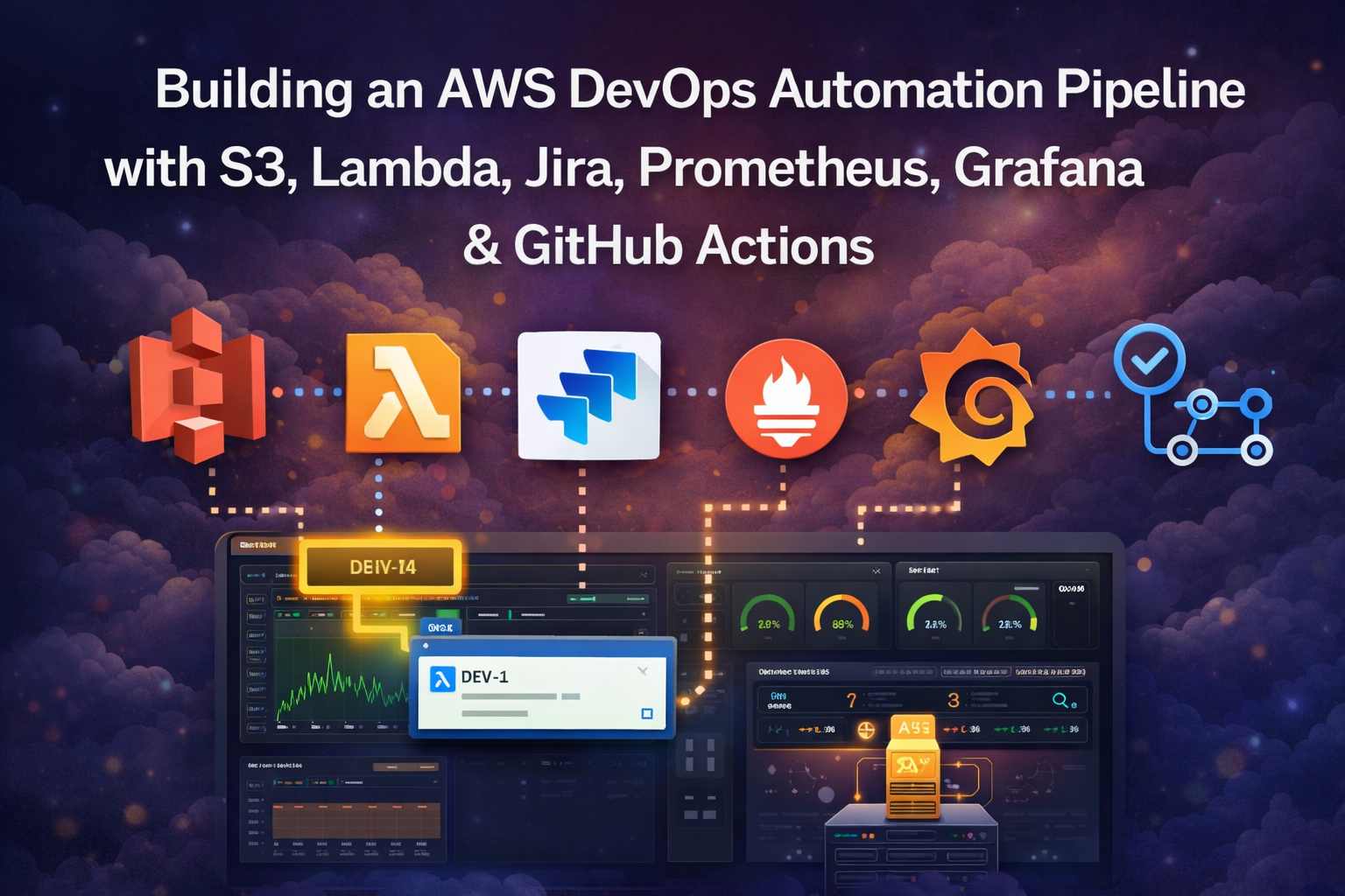 End-to-End DevOps Automation Pipeline with Chef AWS Lambda Jira Prometheus Grafana GitHub Actions